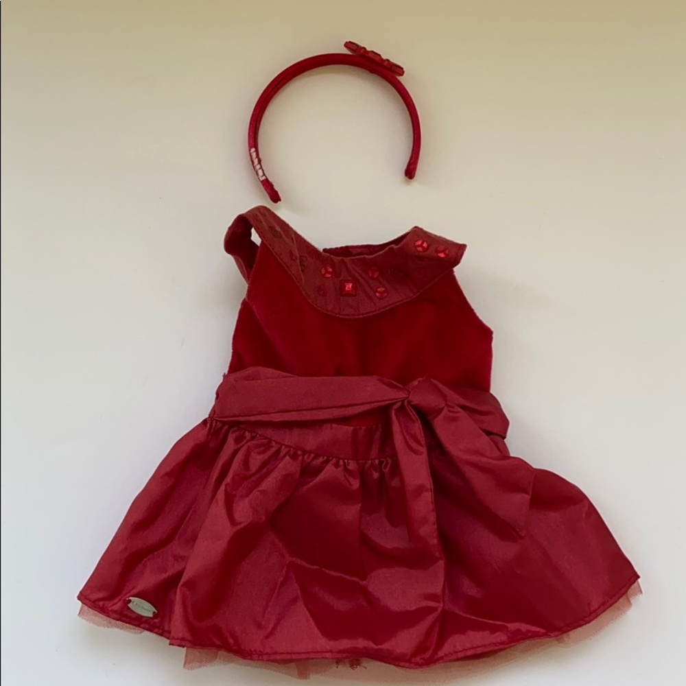 American Girl Doll red dress and headband
